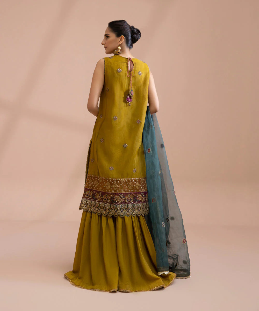 Sapphire LUXE | 3 Piece Unstitched Dyed Embroidered Blended Organza Suit | 3FE-LX23V1-4