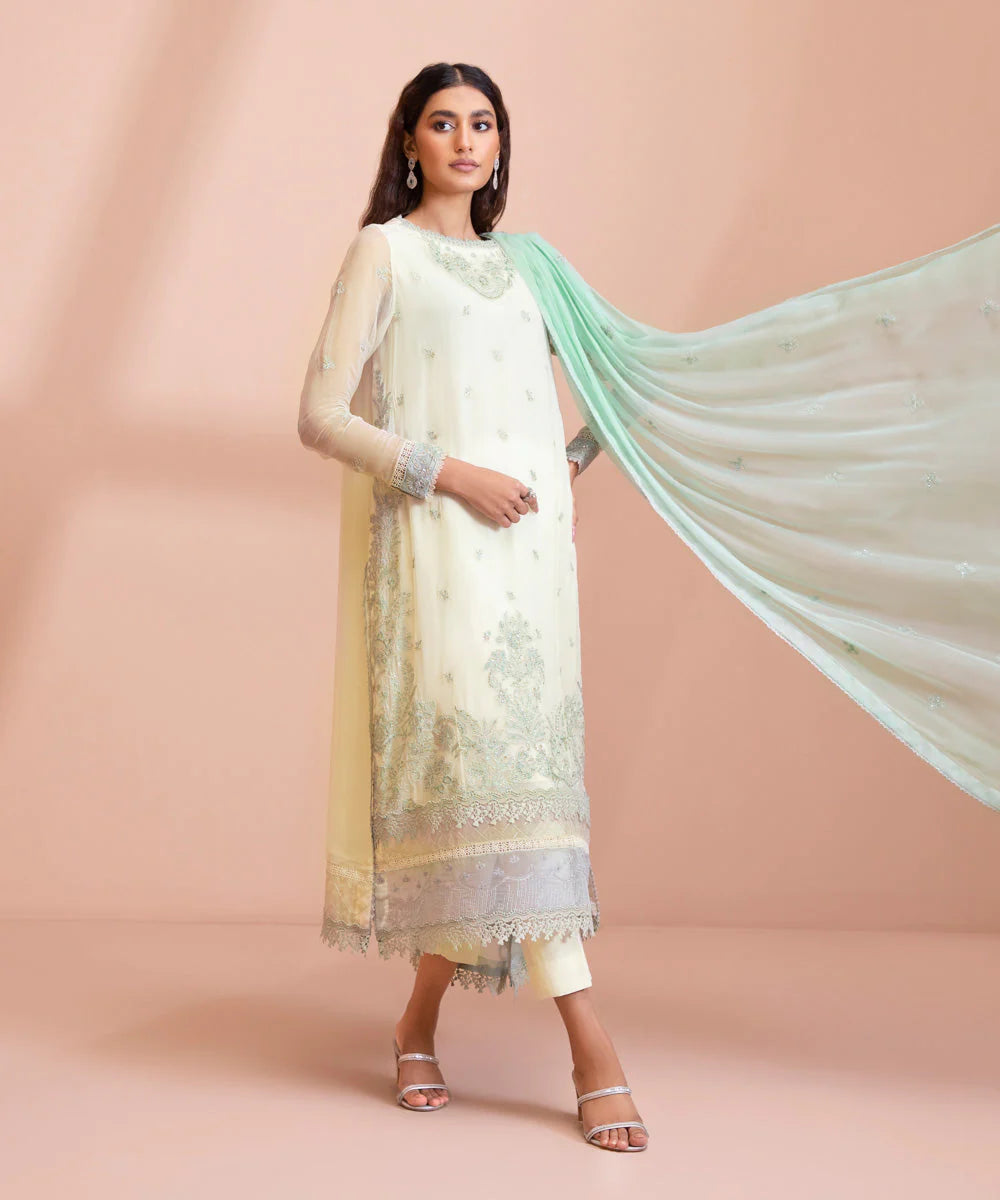 Sapphire LUXE | 3 Piece Unstitched Dyed Embroidered Blended Chiffon Suit | 3FE-LX23V1-9
