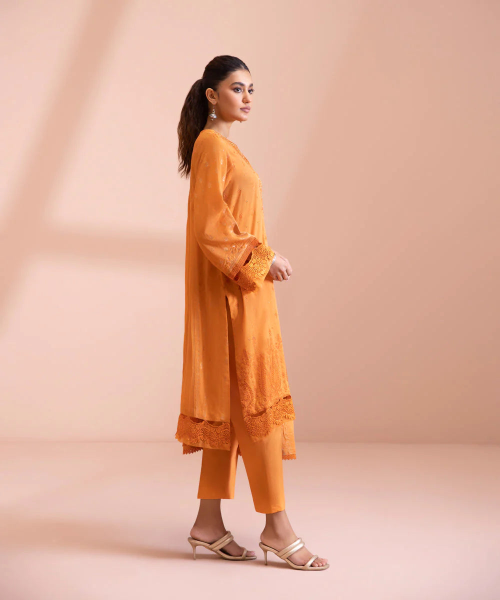 Sapphire | Unstitched 3Pc Embroidered Extra Weft Jacquard Suit