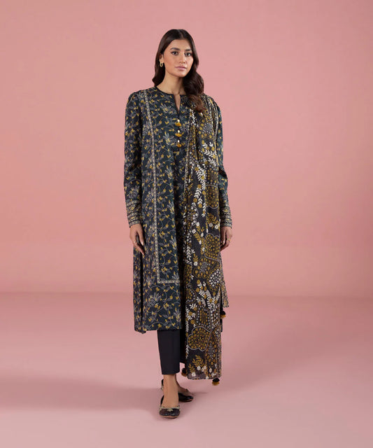 Sapphire | Unstitched 3Pc Printed Lawn Suit | 3P-DY23ZV0-3-R