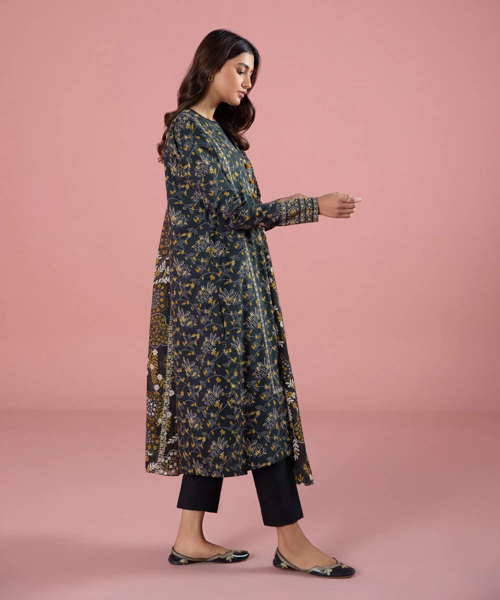Sapphire | Unstitched 3Pc Printed Lawn Suit | 3P-DY23ZV0-3-R