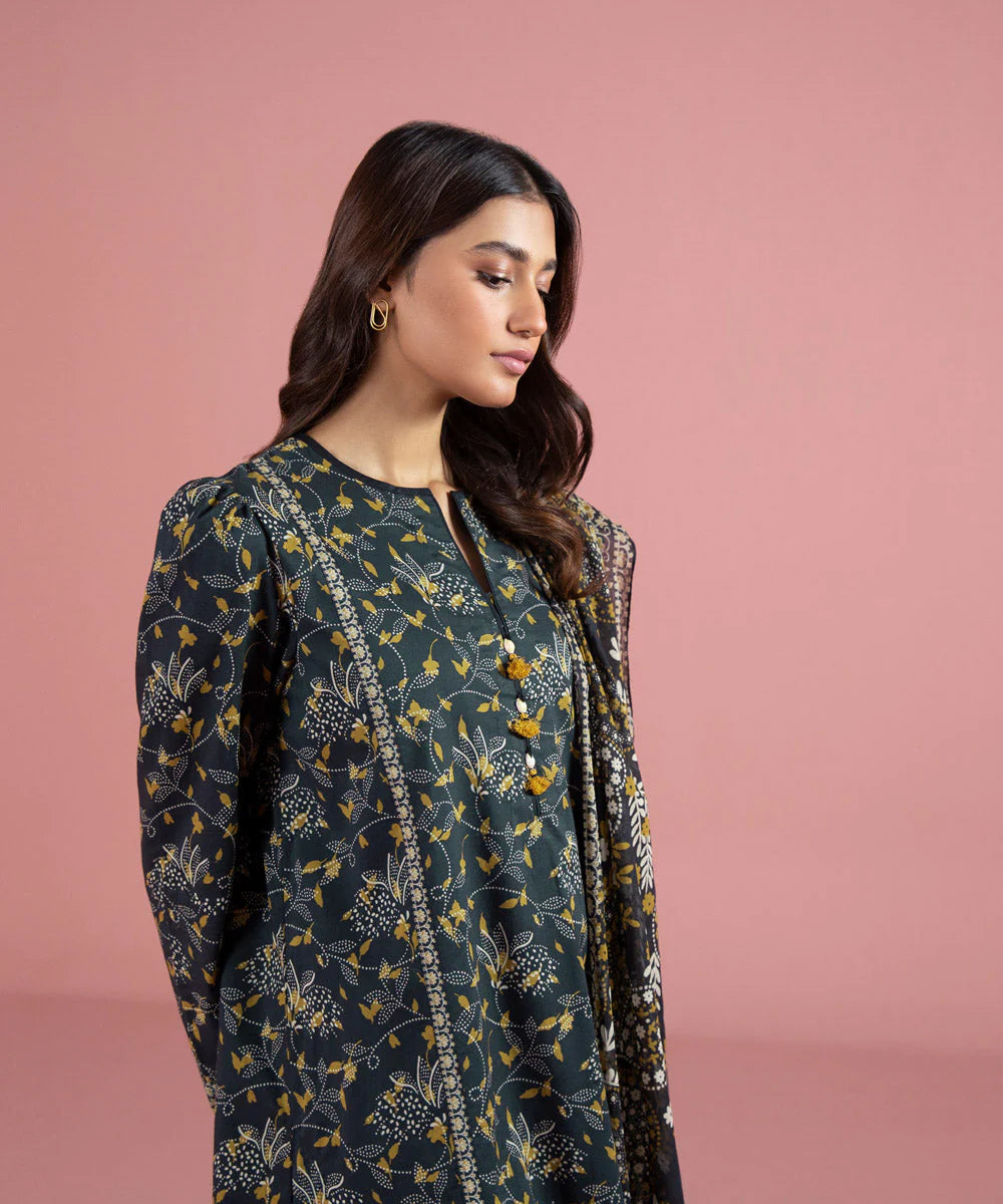 Sapphire | Unstitched 3Pc Printed Lawn Suit | 3P-DY23ZV0-3-R