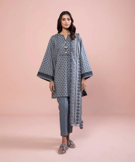 Sapphire | Unstitched 3Pc Printed Lawn Suit | 3P-DY23ZV0-9-R