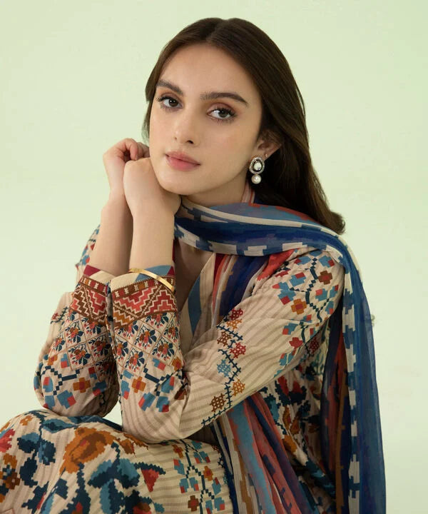 SAPPHIRE | UNSTITCHED 3 PIECE PRINTED LAWN SUIT