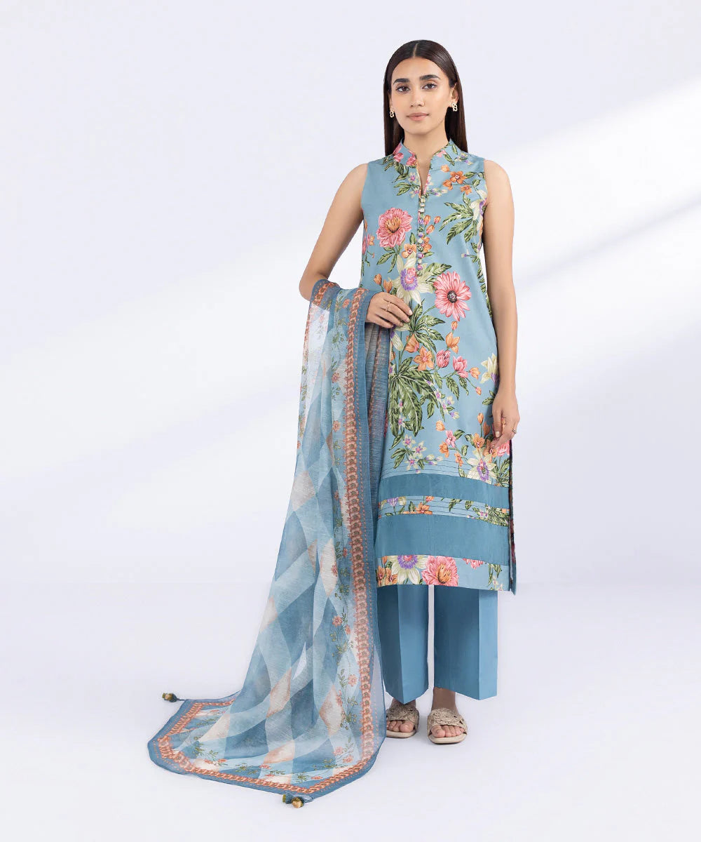 SAPPHIRE | UNSTITCHED 2 PIECE PRINTED CAMBRIC SUIT