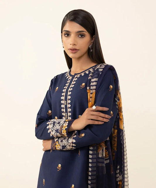 SAPPHIRE | UNSTITCHED 3 PIECE EMBROIDERED CAMBRIC SUIT