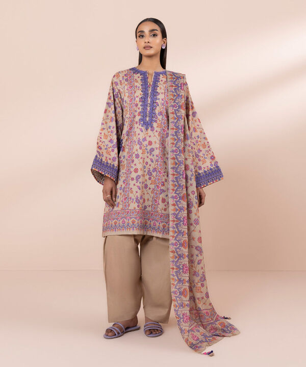 SAPPHIRE | UNSTITCHED 3 PIECE EMBROIDERED LAWN SUIT