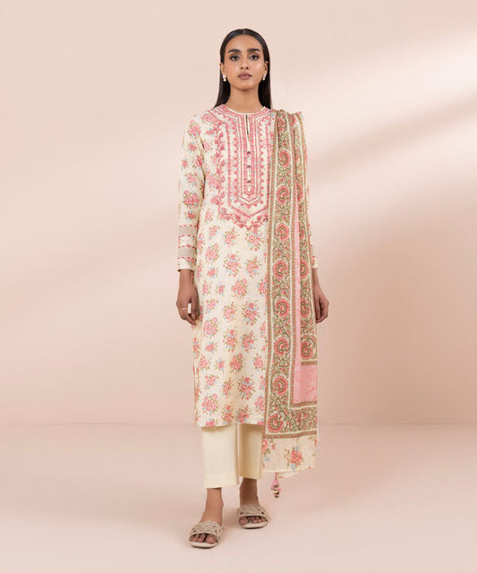 SAPPHIRE | UNSTITCHED 3 PIECE EMBROIDERED LAWN SUIT