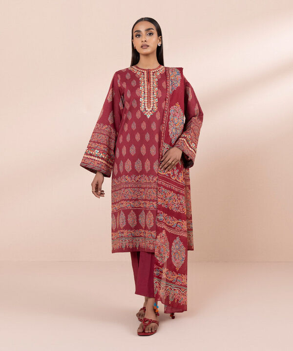SAPPHIRE | UNSTITCHED 3 PIECE EMBROIDERED LAWN SUIT