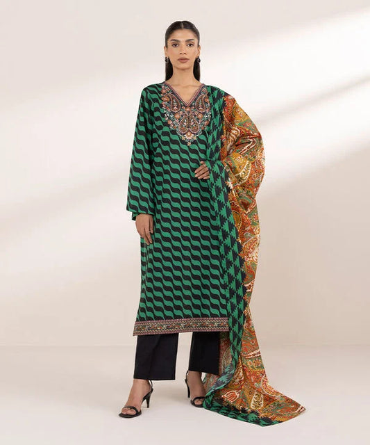 SAPPHIRE | UNSTITCHED 2 PIECE EMBROIDERED COTTON SUIT