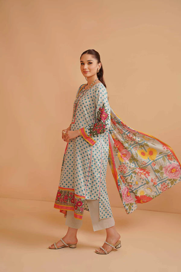 Nishat | 3 Piece Unstitched Printed Embroidered Lawn Suit | 42301535