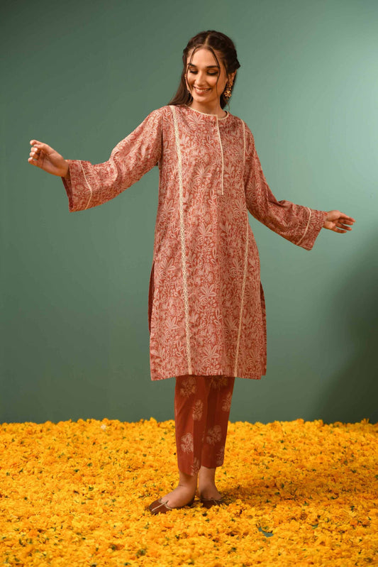 Nishat | 2 Piece Unstitched Printed Lawn - Shirt & Trouser | 42301599