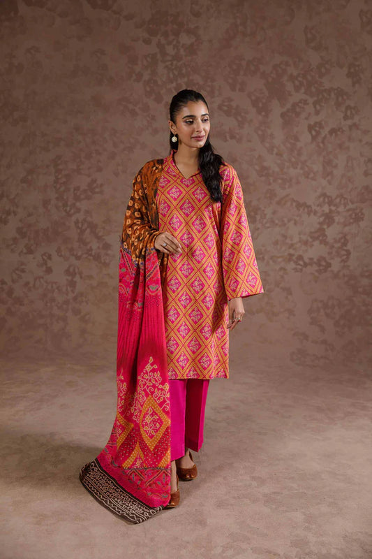 Nishat | 3 Piece Unstitched Printed Khaddar Suit | 42303107