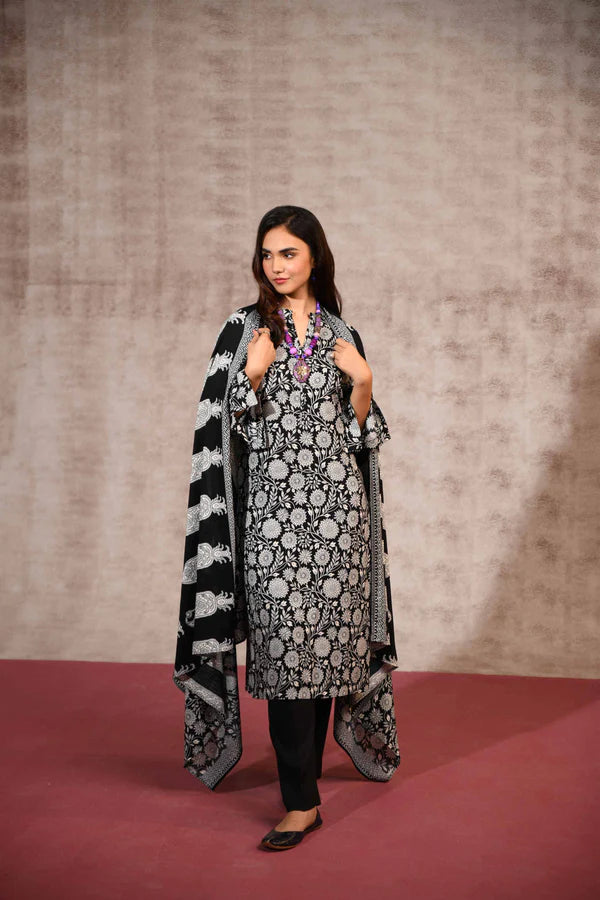 Nishat | 3 Piece Unstitched Printed Linen Suit | 42303190