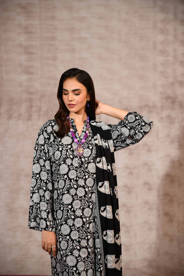 Nishat | 3 Piece Unstitched Printed Linen Suit | 42303190