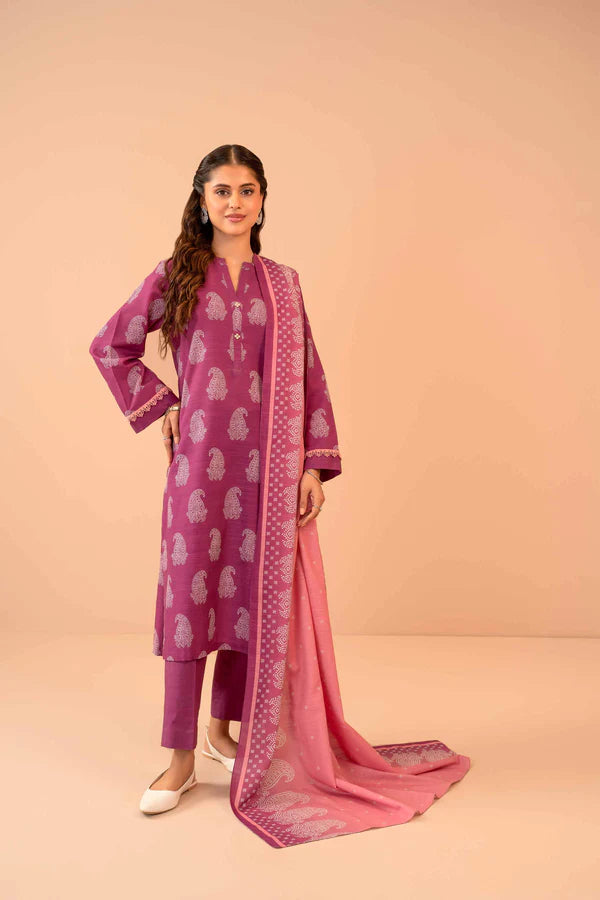 Nishat | 3 Piece Unstitched Printed Khaddar Suit | 42303284