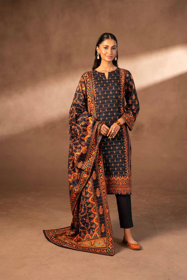 Nishat | 3 Piece Unstitched Printed Khaddar Suit | 42306496