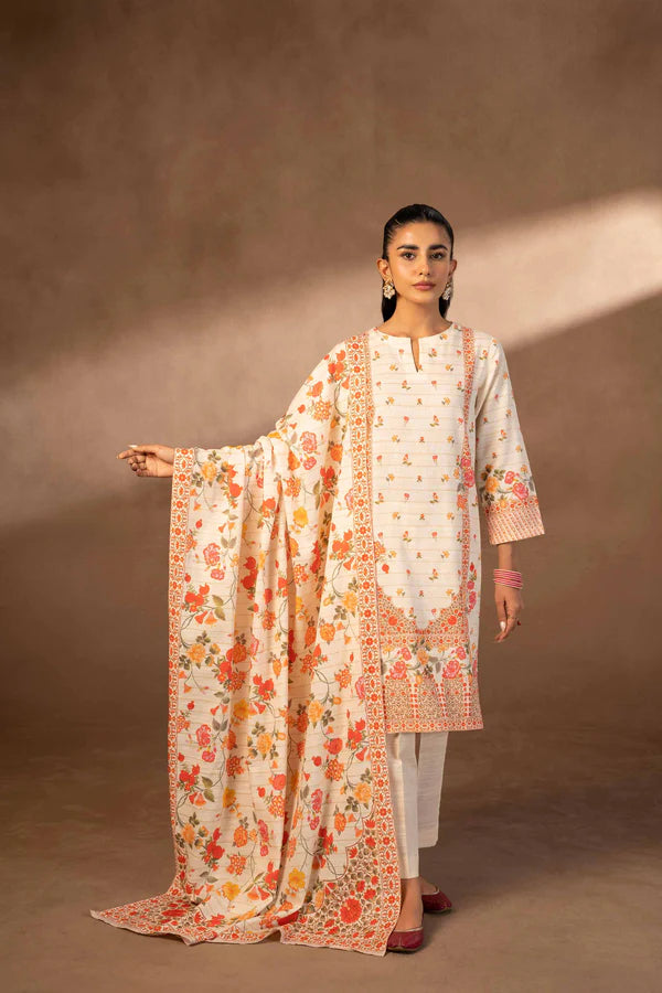 Nishat | 3 Piece Unstitched Printed Khaddar Suit | 42306500
