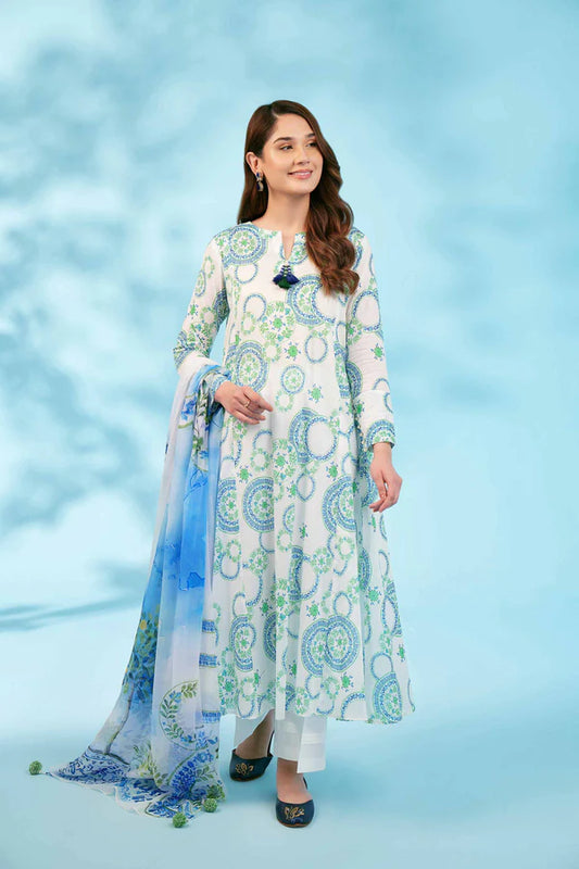 NISHAT | 2 PIECE UNSTITCHED PRINTED LAWN SUIT