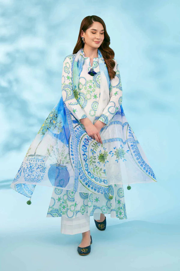 NISHAT | 2 PIECE UNSTITCHED PRINTED LAWN SUIT