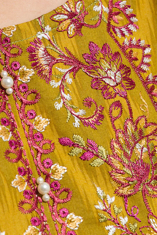 BEECHTREE | 2 Piece Unstitched Embroidered Lawn | Lime Rouge
