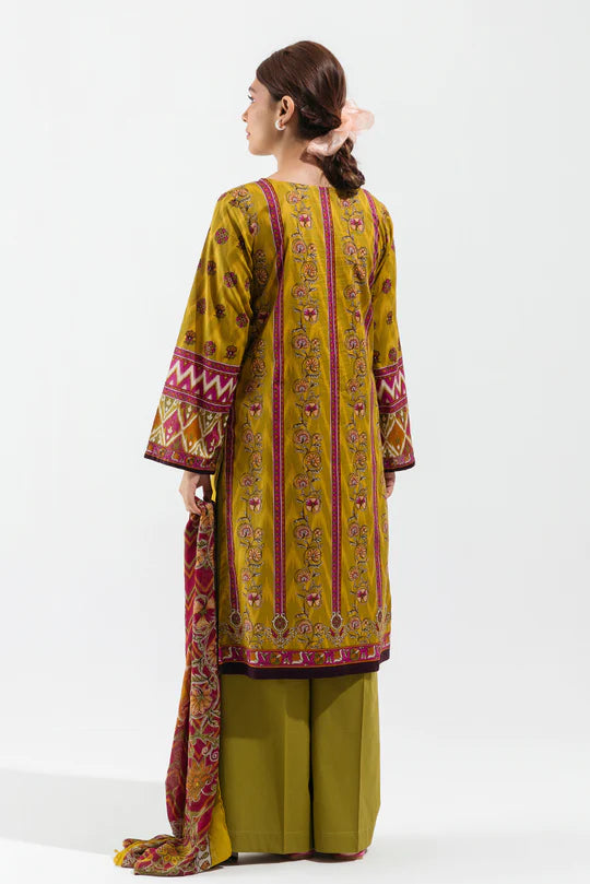 BEECHTREE | 2 Piece Unstitched Embroidered Lawn | Lime Rouge