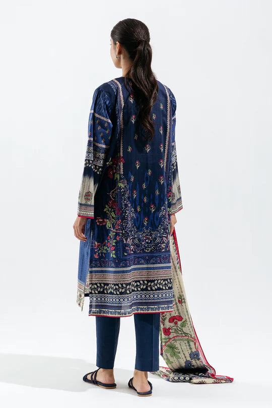 BEECHTREE | 2 Piece Unstitched Embroidered Lawn | Mystic Blue