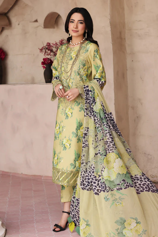Charizma | 3-PC Unstitched Embroidered Lawn Shirt with Printed Chiffon Dupatta