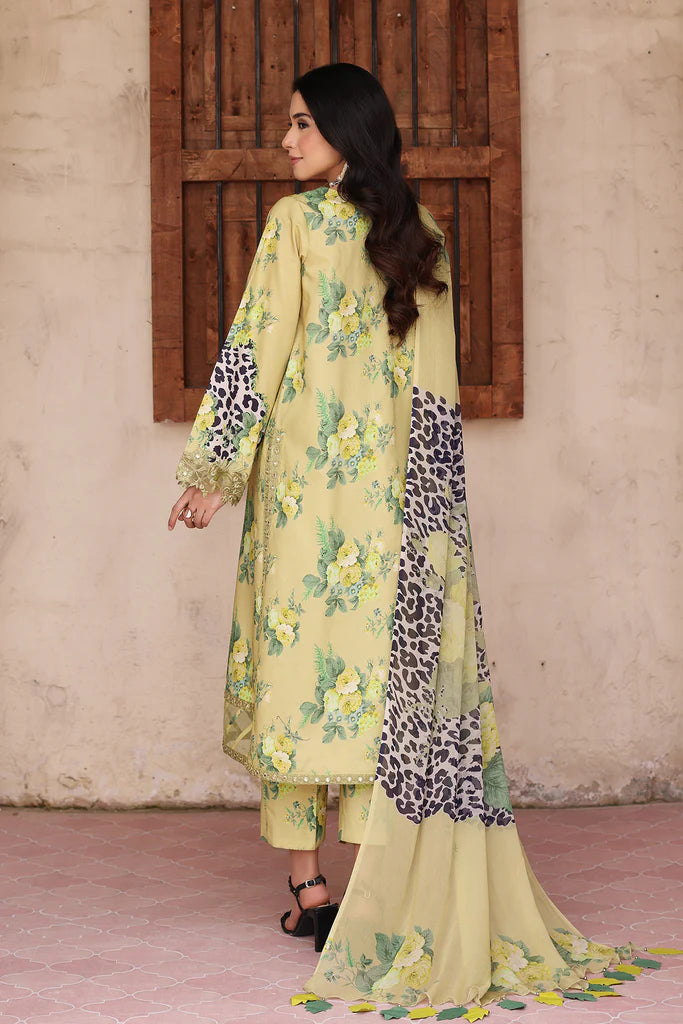 Charizma | 3-PC Unstitched Embroidered Lawn Shirt with Printed Chiffon Dupatta