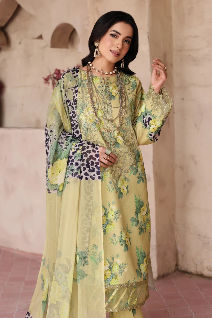 Charizma | 3-PC Unstitched Embroidered Lawn Shirt with Printed Chiffon Dupatta