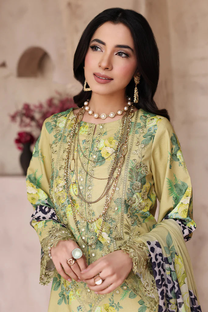 Charizma | 3-PC Unstitched Embroidered Lawn Shirt with Printed Chiffon Dupatta