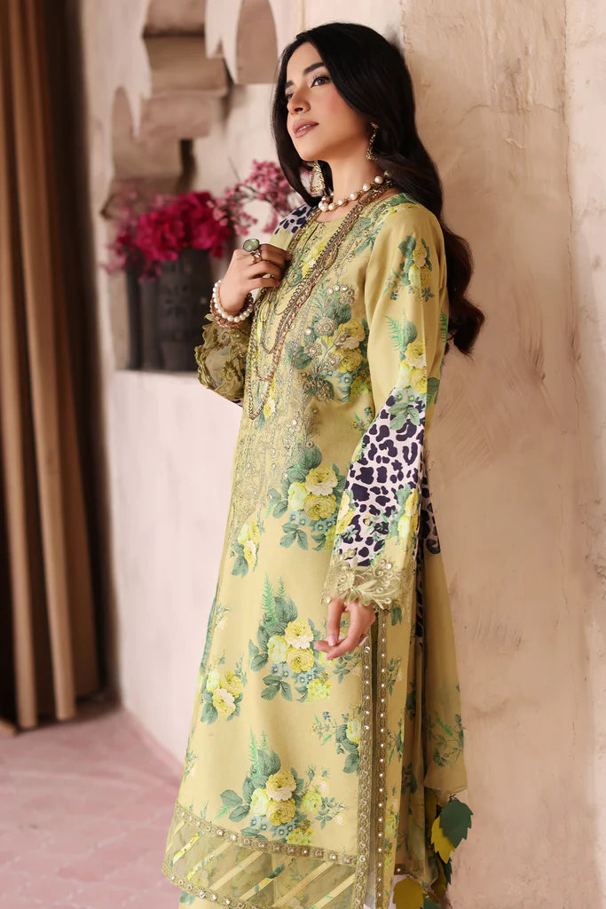 Charizma | 3-PC Unstitched Embroidered Lawn Shirt with Printed Chiffon Dupatta