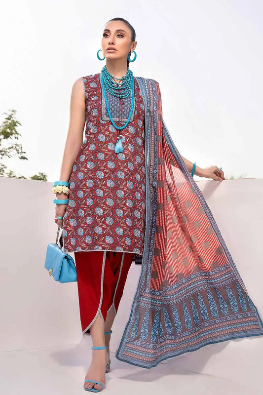Gul Ahmed | 3PC Lawn Printed Unstitched Suit