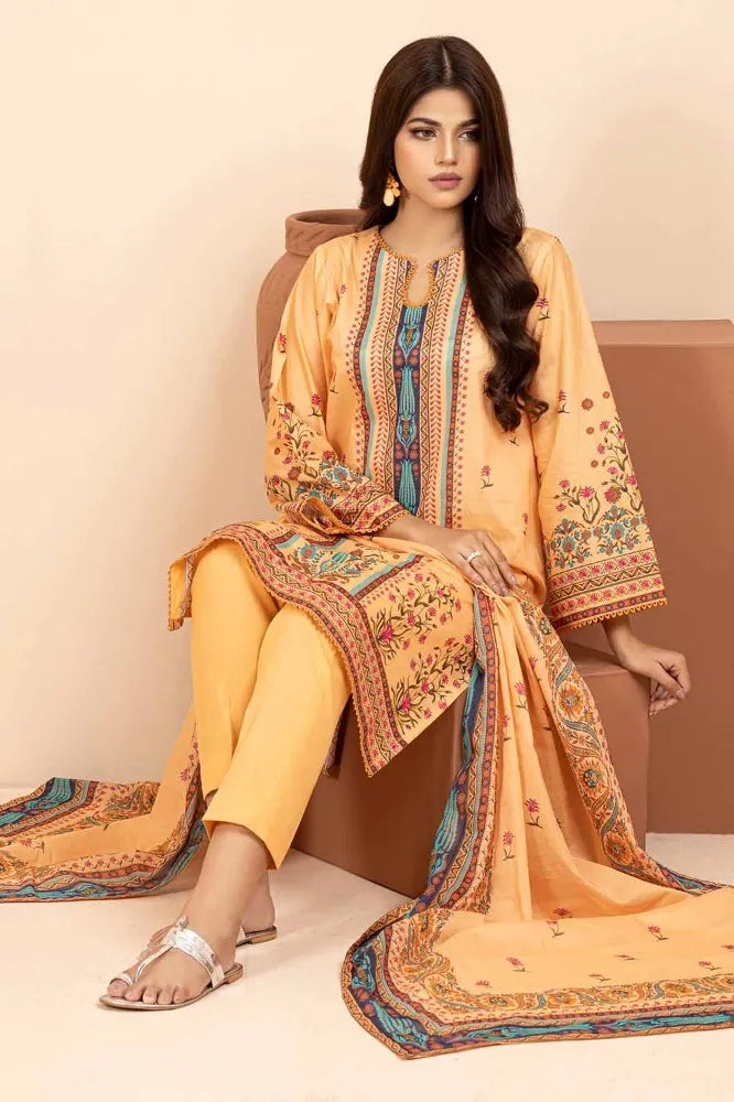 Gul Ahmed | 3PC Printed Lawn Unstitched Suit