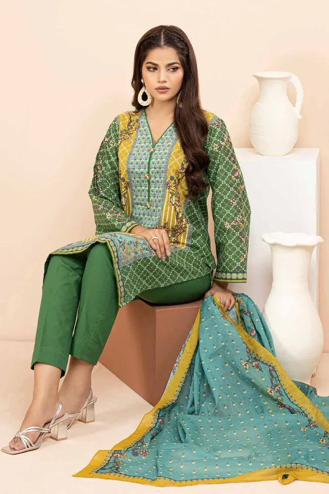 Gul Ahmed | 3PC Printed Lawn Unstitched Suit