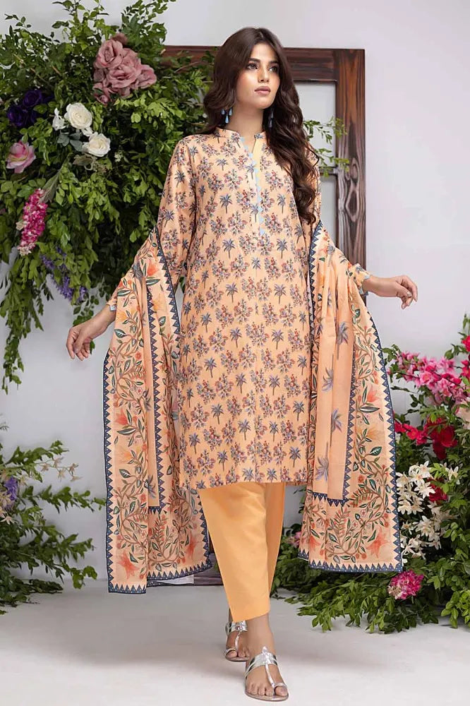 Gul Ahmed | 3PC Printed Lawn Unstitched Suit