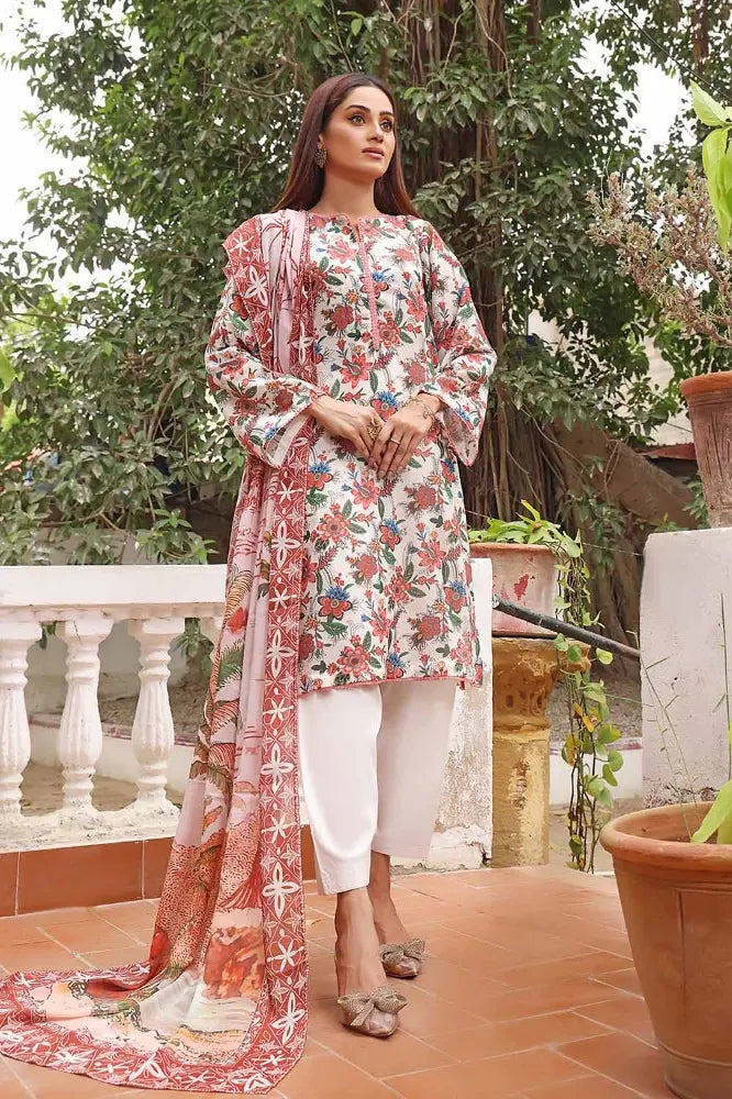 Gul Ahmed | 3PC Printed lawn Unstitched Suit