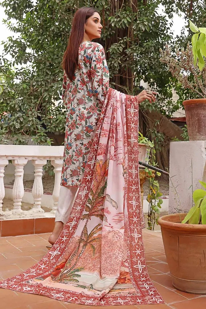 Gul Ahmed | 3PC Printed lawn Unstitched Suit