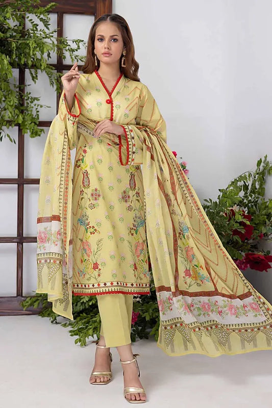 Gul Ahmed | 3PC Printed lawn Unstitched Suit