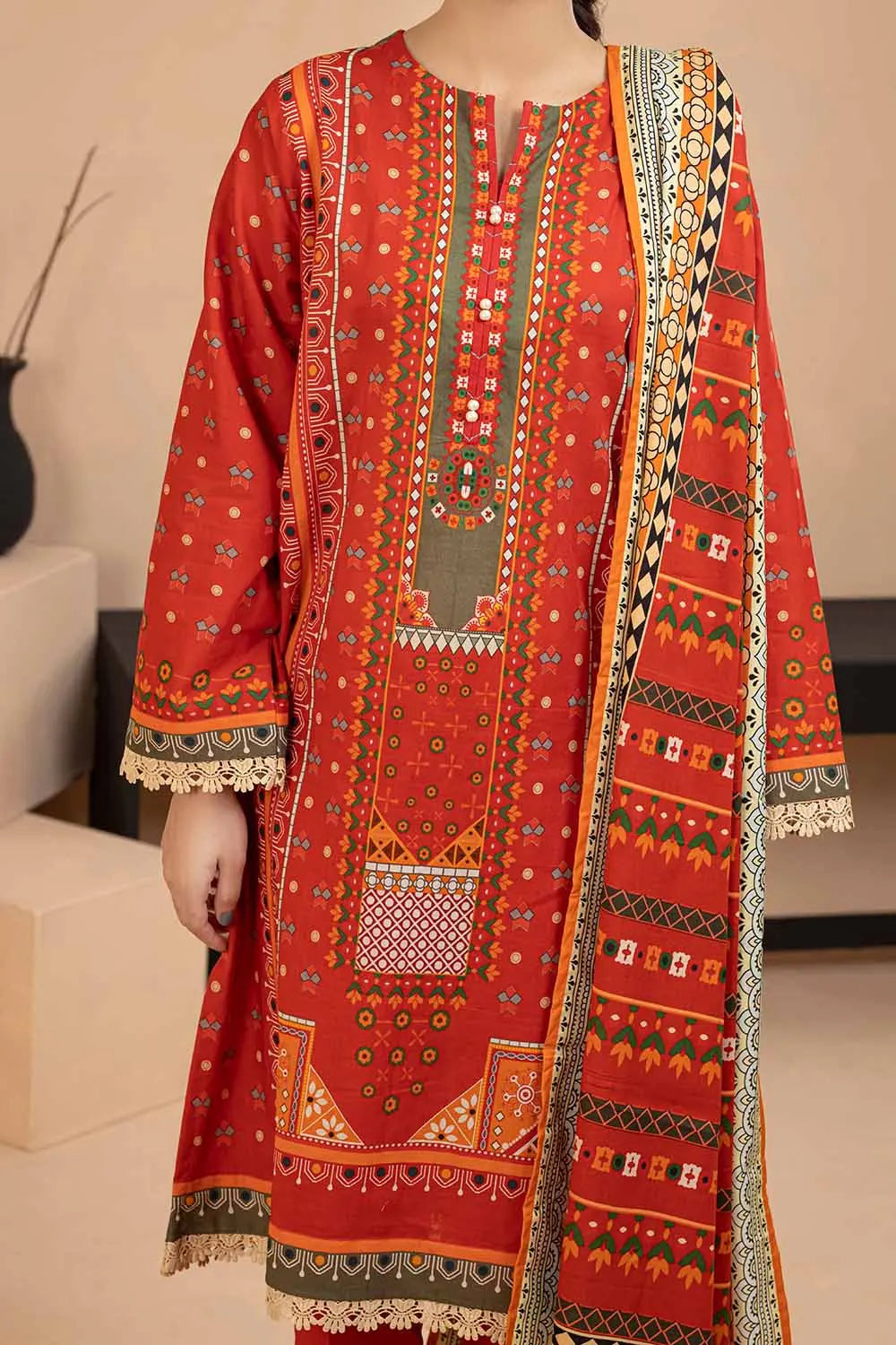Gul Ahmed | 3PC Printed Lawn Unstitched Suit