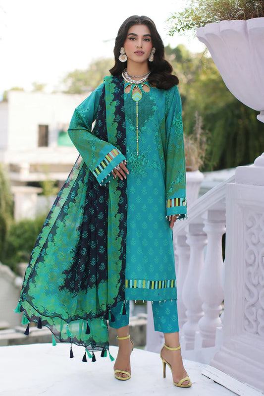 Charizma | 3-PC Unstitched Printed Lawn Shirt with Chiffon Dupatta and Trouser