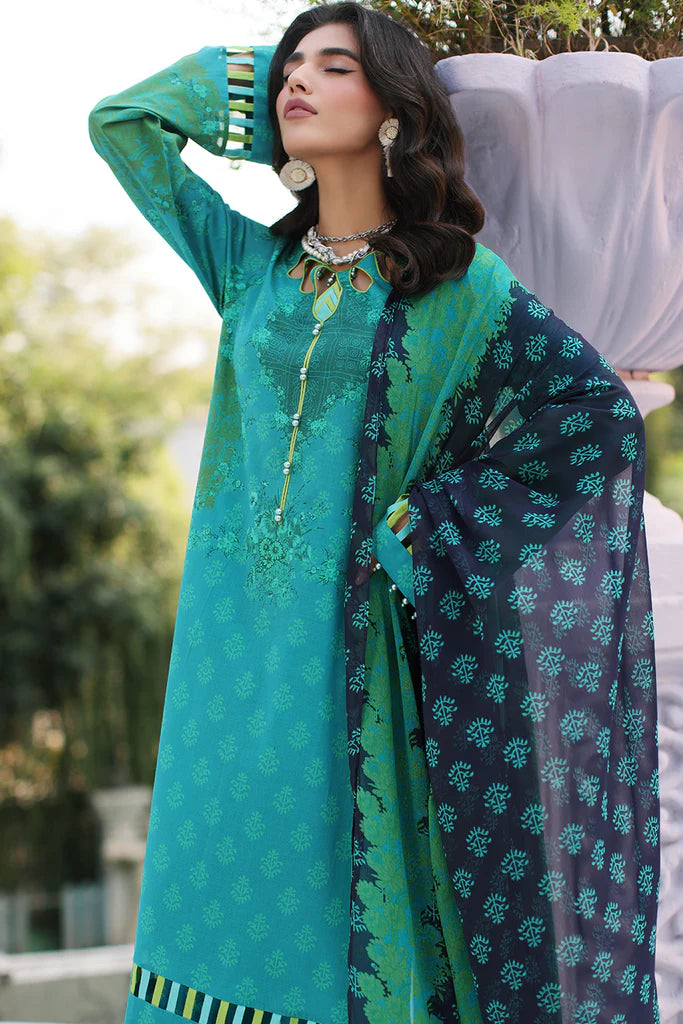 Charizma | 3-PC Unstitched Printed Lawn Shirt with Chiffon Dupatta and Trouser