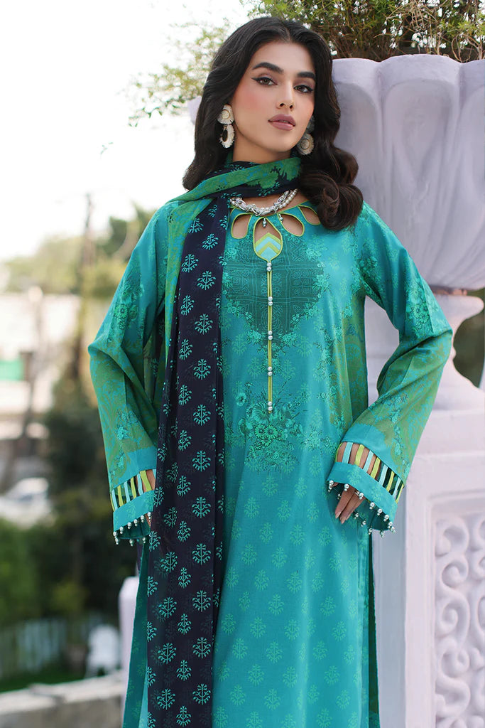 Charizma | 3-PC Unstitched Printed Lawn Shirt with Chiffon Dupatta and Trouser