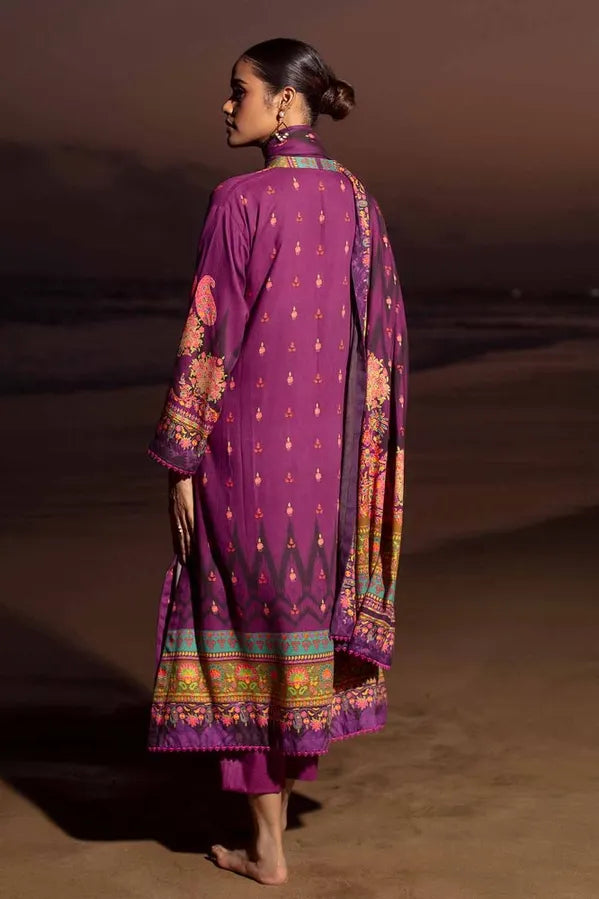 GUL AHMED | 3PC UNSTITCHED PRINTED COTAIL LINEN SUIT