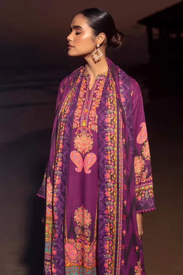 GUL AHMED | 3PC UNSTITCHED PRINTED COTAIL LINEN SUIT