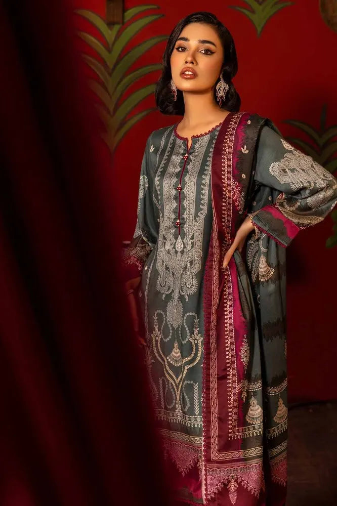 GUL AHMED | 3PC UNSTITCHED PRINTED COTTON LINEN SUIT