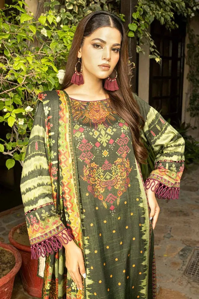 GUL AHMED | 3PC UNSTITCHED PRINTED COTTON LINEN SUIT
