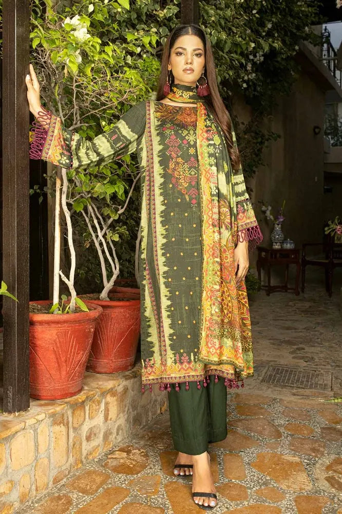 GUL AHMED | 3PC UNSTITCHED PRINTED COTTON LINEN SUIT