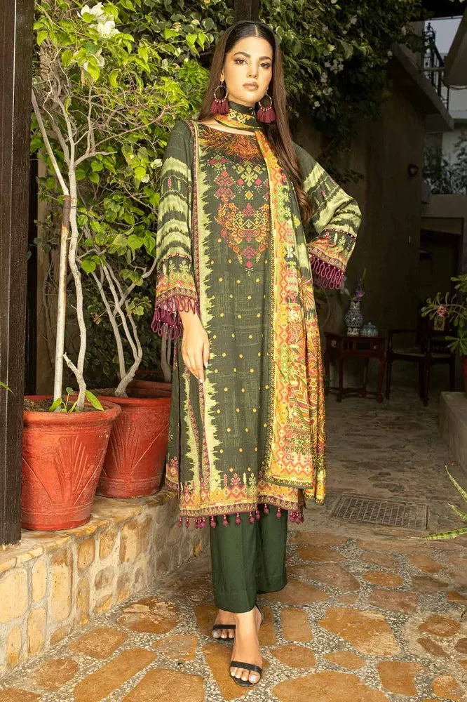 GUL AHMED | 3PC UNSTITCHED PRINTED COTTON LINEN SUIT