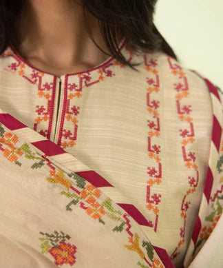 SAPPHIRE | UNSTITCHED 3 PIECE EMBROIDERED KHADDAR SUIT
